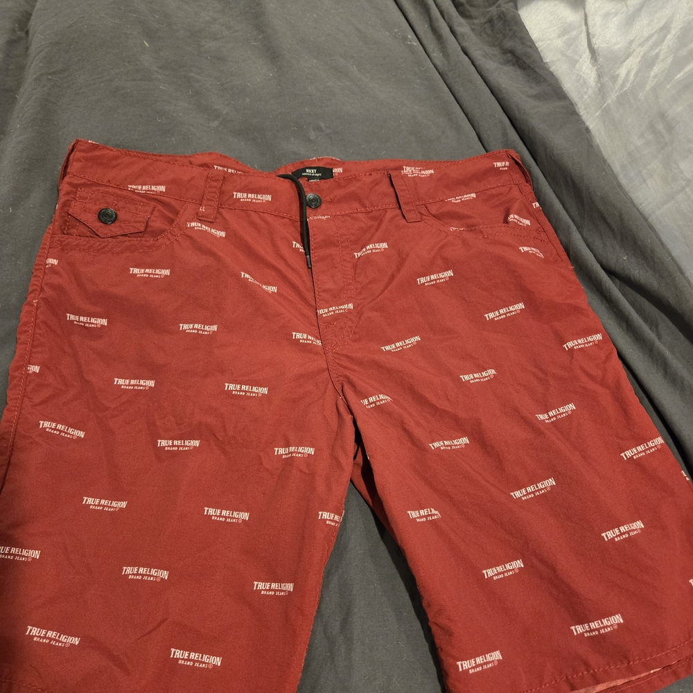True Religion Men's Red Swim Trunks